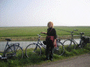 Sandy on cycling trip